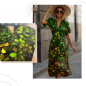 Preview: Bio Viskosejersey mit Überbreite: Eigenproduktion Velvet Blossom green (Bordüre) von Graustufen-Stoffe